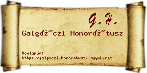 Galgóczi Honorátusz névjegykártya